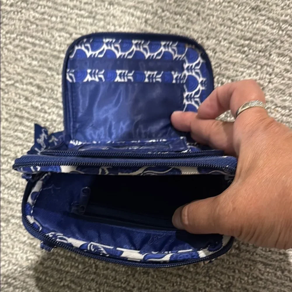 Vera Bradley Blue and White Cosmetic Bags with Flower Pattern - Picture 3 of 3